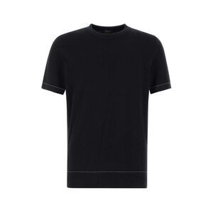 Brioni Men Black Cotton T-Shirt